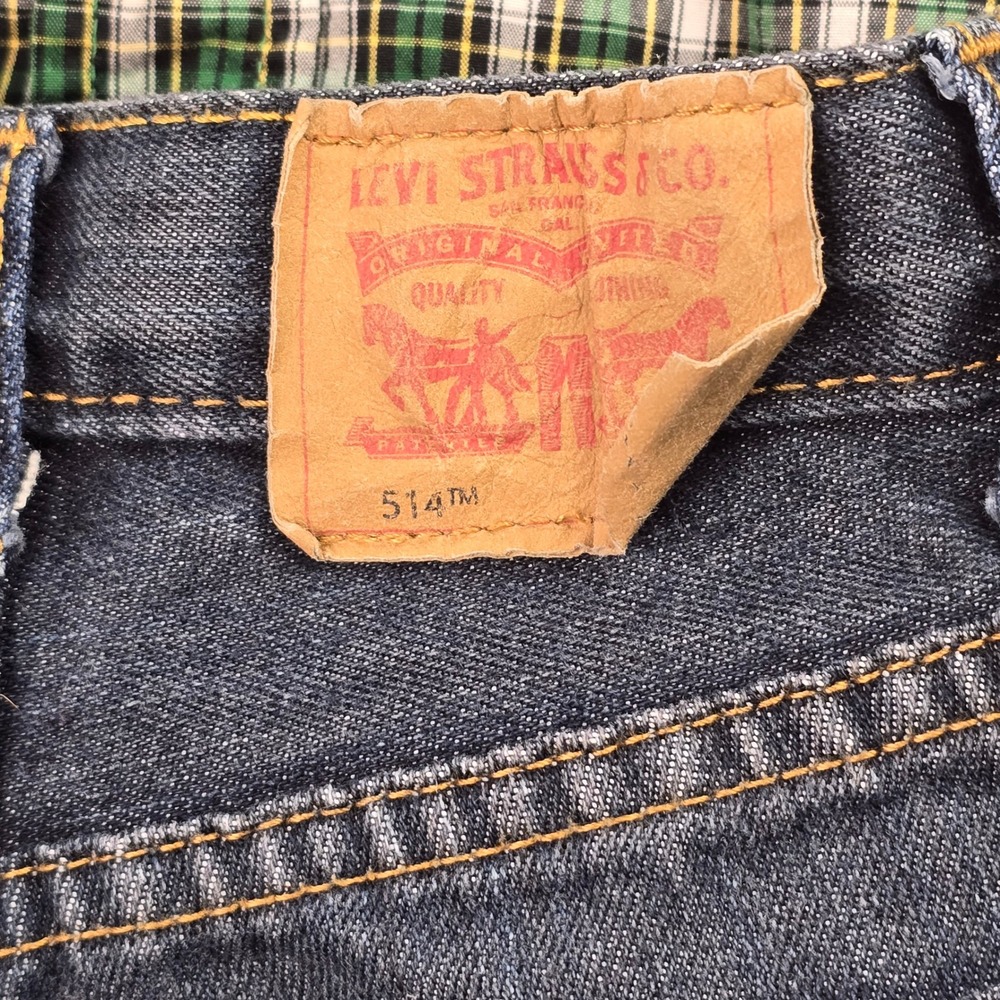 Boys OshKosh Plaid Shirt and Levis 514 Straight Jeans Set Green Blue Size 4T‎ - Picture 9 of 16